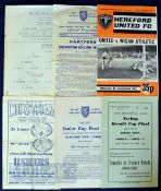 Selection of football programmes to include 1956 Kent Senior Cup final Dartford v Snowdown