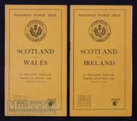 1949 Scottish Home Rugby Programmes (2): The old Murrayfield style issues v Wales and v Ireland,