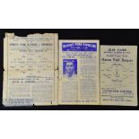 Queens Park Rangers war time home football match programmes to include 1943/44 Brighton (poor),