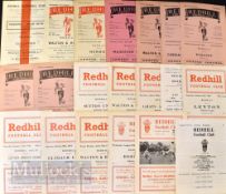Selection of Redhill FC home football programmes 1947/48 Guildford (FAC), 1949/50 Walton &