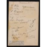 Autographs, 1930s, Swansea RFC & England Rugby Caps (22): Autograph book page containing the Swansea