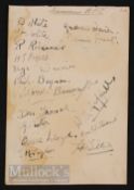 Autographs, 1930s, Swansea RFC & England Rugby Caps (22): Autograph book page containing the Swansea