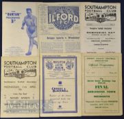 Selection of football programmes to include 1950 Dorset County FAC final Weymouth v Dorchester Town,