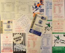 Selection of Manchester Utd away reserve match programmes to include 1966/67 Leeds Utd, Preston