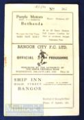 1949/50 Welsh Cup Bangor City v Oswestry Town football programme 18 January 1950; date on front,