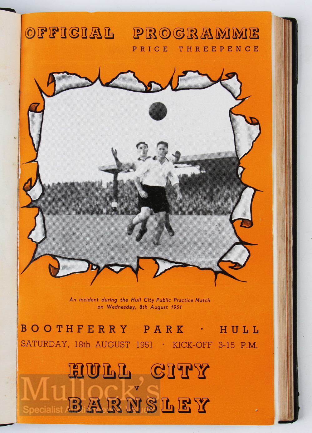 Hardbound volume of 1951/52 Hull City home match programmes Div. 2, to include Barnsley, QPR, West - Image 2 of 2