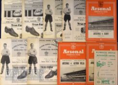 Assorted 1950s League Football Programmes incl 56 Aston Villa v Bolton Wanderers, 58 Newport