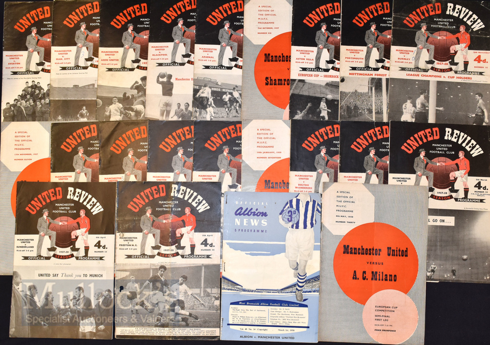 1957/58 Manchester United home match programme collection to include Everton, Man City ™, Leeds