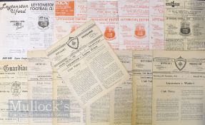 Collection of Leytonstone FC home match football programmes to include 1947/48 Leyton Orient (London