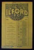 1933/34 Ilford v Harwich & Parkeston FAC match programme 11 November, 4 pager, pencil changes,