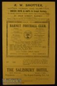 1933/34 Barnet v Barking Athenian League match programme 30 March, 4 pager; slight crease, pencil