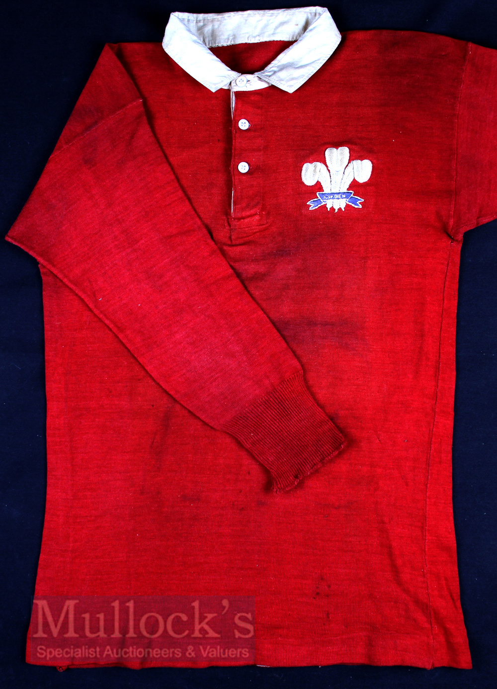 1920s Scarce Wales Scarlet International Rugby Jersey exchanged with Dr A C Gillies - Image 3 of 6