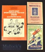 1948 FA Cup Final Manchester Utd v Blackpool official match programme; also 4 page card souvenir