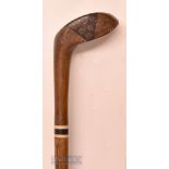Interesting Early Sunday Golf Walking Stick fitted with persimmon socket head curved sole wood