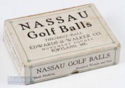 Scarce Edwards ad Walker Co Portland ME, Nassau Golf Ball Box for 12- described as mesh pattern