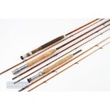 3x Split Cane Rods (3) – James B Walker, Newcastle 9ft 2 piece with red agate butt ring, Precision