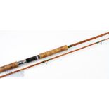 J B Walker Richard Walker Mark IV Avon Split Cane Rod 10ft 2 piece, with red agate lined butt and