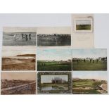 Collection 9x of Scottish related Golfing Postcards incl’ Broughty Ferry, Leven Golf House, Lundin