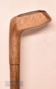 Early Sunday Golf Walking Stick fitted with light stained socket head wood handle – stamped with the