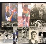 Selection of Olympic Athletics Signed Photographs and Prints to include Robbie Brightwell, Mel