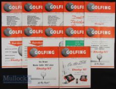 1957 Golfing (incorp. Popular Golf) monthly magazines (12) – a complete run covering all the major
