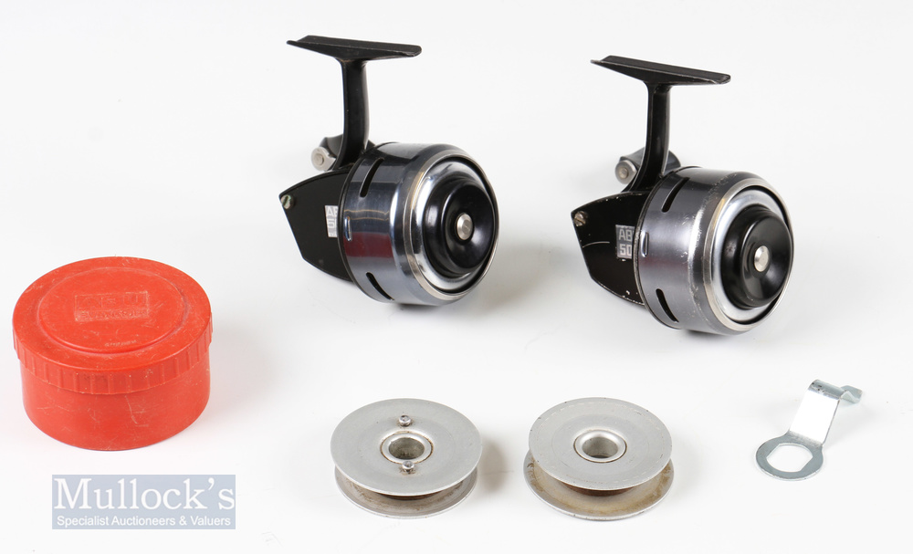 2x Abu Sweden 506 Closed Face Spinning Reels with 2 spare spools, both run smooth (2)