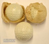 3x Good Large Dunlop Square Mesh Golf Balls – 2x still with some of the original paper wrapping –