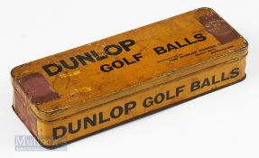Rare Dunlop Yellow Golf Ball Tin Box for 12 balls – c/w original label for Dunlop 29 Recessed Pat