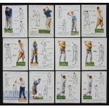 Selection of 1939 John Player & Sons ‘Golf’ Cigarette cards large format features 1(x2), 4, 7, 8(