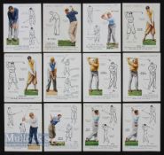 Selection of 1939 John Player & Sons ‘Golf’ Cigarette cards large format features 1(x2), 4, 7, 8(