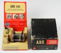 Abu 3000 Multiplier Reel with Display Box reel in brown finish numbered 080402, runs smooth, with