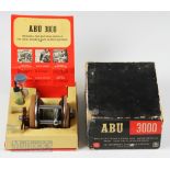 Abu 3000 Multiplier Reel with Display Box reel in brown finish numbered 080402, runs smooth, with