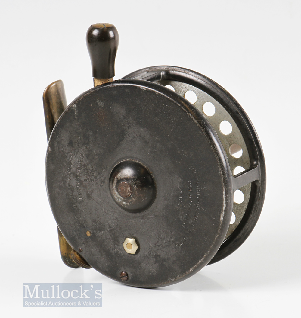 Hardy Decantelle 3 ½” Mk1 Reel with factory bright drum, twin black handles, rim tension - Image 2 of 2