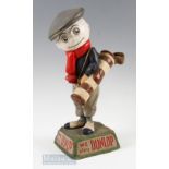 Original Dunlop Caddy Advertising Golfing Figure - mounted on naturalistic splayed base inscribed to