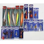 A collection of 17 lures and spinners 5 by Rapala Magnum 14cm sinking lures in assorted colours