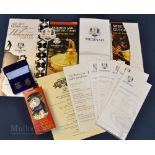 Collection of 2012 Official Ryder Cup Menus and Other related items of merchandise (7) – Welcome