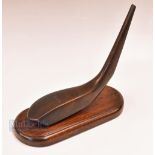 Fine H Philp bronze longnose play club head – stamped no. 1 on the rear of heel mounted on dark