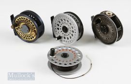 J W Younger & Sons Beaudex reel 3 ½ alloy fly reel with signs of wear plus Ryobi 3 ½ reel and an