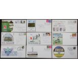 Collection of 9x 1981-90 Open Golf Championship First Day Covers featuring 1981 Royal St. George’