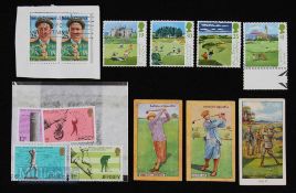 Small Selection of Golf Stamps and Cigarette cards featuring Turf Cigarettes card no.11, Gallaher