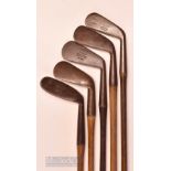 2x smooth faced irons incl Martin & Kirkaldy Edinburgh Mid-Iron, an Aitken of Portrush iron,