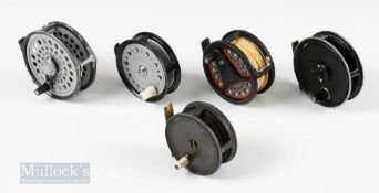5x Assorted Reels – Edgar Sealey Flyman 2 ¾” reel in white with constant check, Leeda LC80 fly reel,