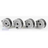 4x Ryobi of Japan 357MG Magnesium Fly Reels all running well with 2 in original bags (4)