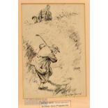 Bert Thomas (b.1883-d.1966) Original humourist pen and ink golfing sketch titled “The Man Above” –