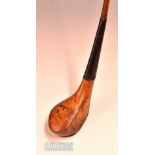 Fine J & D Clark Musselburgh deep face golden beech wood late transitional scare neck brassie with