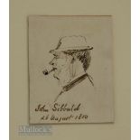 Thomas, Hodge (b.1827 – d.1907) - St Andrews Personality pen and ink sketch of John Sibbald dated 26