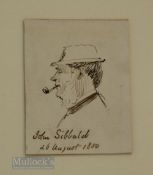 Thomas, Hodge (b.1827 – d.1907) - St Andrews Personality pen and ink sketch of John Sibbald dated 26