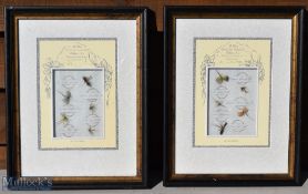 2x Framed Fishing Fly Displays – English Mayfly - each containing 5 flies in decorative mounts, both