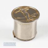 Interesting Silver Plated 6p holder – with embossed base featuring mid twentieth century golfer