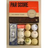 Par Score Golf Ball Box and various selection of 12 x golf balls - The Challenger Replica Bramble